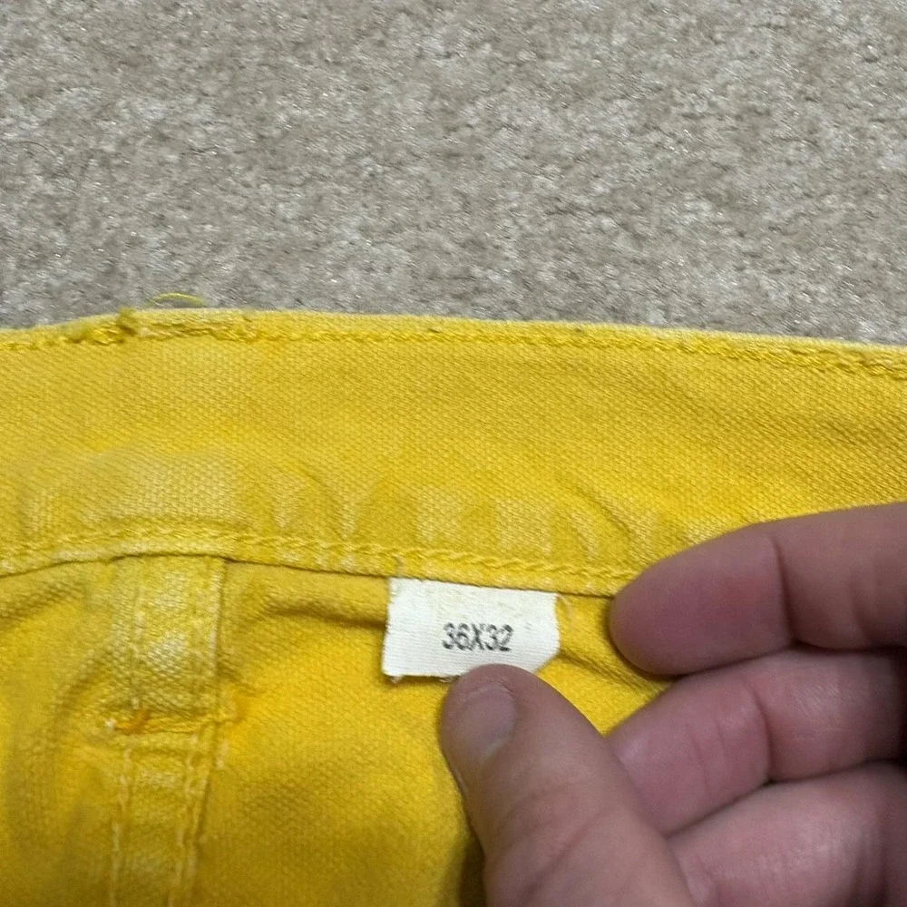 Vtg Polo Ralph Lauren Jeans Mens 36x32 Sunfish Yellow Slim Straight Denim Pants